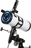 Professionelles Teleskop, Teleskope für die Astronomie von Erwachsenen, astronomisches Spiegelteleskop mit Stativ mit 20-mm-/12,5-mm-Okular und Sonnenfilter