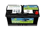 Autobatterie 12V 140 Ah - Camper Batterie Mobil und Stationär - Autobatterie AGM Batterie Wohnwagen - Auto Battery fur Wohnwagen - AGM Batterie gegen Vibrationen und Stöße Geschützt