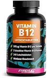 Vitamin B12 Lutschtabletten 240x HIMBEERE, 500µg B12 pro Tablette aus Methylcobalamin, Adenosylcobalamin & Hydroxocobalamin, leckerer Geschmack, optimal hochdosiert, ohne Zuckerzusatz, 100% vegan