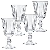 Weltbild Weingläser Kristallglas Design 4er-Set - Edles & filigranes Weingläser Set mit jew. 280 ml Fassungsvermögen | Gläser Set Kristall als Weisswein Gläser oder Weingläser Rotwein geriffelt