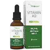 Vitamin K2 MK-7 200µg - 50 ml (1700 Tropfen) - Premium: All-Trans Gehalt 99,7% (K2VITAL® von Kappa) - Ohne Alkohol - Laborgeprüft - Vegan