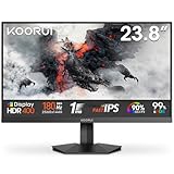 KOORUI G2421V 24 Zoll Gaming Monitor, 1ms 180Hz Fast IPS QHD 2560x1440 PC Bildschirm, HDR400 Adaptive Sync HDMI2.0/DP1.4 VESA 75x75mm