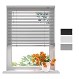 Radeco® Aluminium Jalousie 200 x 175 cm Silber 25mm lamellen, Größen von 40 bis 220 Breite, Fenster jalousien innen, lamellenrollo, Jalousie Aluminium, Jalousie 200 cm breit