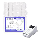 SWIPARO - Ec-Cash Thermorollen 57mm x 9m x 12mm - Kassenrollen -Thermopapier - Bonrollen für Bankomat - Kredit-Kartenlesegeräte 57x30x12 (20 STK.)