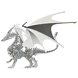 Kolotesame Mythischer Feuerdrache 3D-Metallpuzzle für Erwachsene, Drachen-DIY-Bausatz, Fantasy-Wyvern-Figur für Gamer oder als Metalldeko für den Schreibtisch