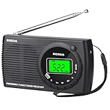 Benss Digital Radio Batteriebetrieben FM AM SW UKW, Batterie Radio mit Bildschirmanzeige/Timing-Funktion/Kopfhöreranschluss, Radio Klein mit AA Batterien Betrieben, Zum Spazierengehen Und Camping