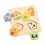 Amagogo Holzpuzzles für, Steckpuzzle, Heim-Match- und Find-Puzzle, Klassenzimmer-Aktivitäten, einzigartiges pädagogisches Spielzeug, Puzzles