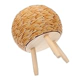 Sosoport Wunderschöner Rattan blumenständer mit Holzgestell Geflochtenes Pflanzregal für Innenräume Stabiles Pflanzenkorb design für Wohnzimmer und Balkon Langlebiger Holz pflanzenhalter