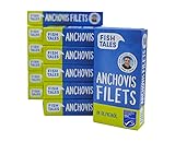 Fish Tales MSC-Anchovis-Filets Sardellen in Olivenöl - 12x 45g - aus einer nachhaltigen Anchovisfischerei schnell, einfach und lecker zubereitet, 12 stück