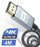 4K HDMI Kabel 4Meter,Sweguard HDMI Kabel 4K @ 60Hz 18Gbps Kurz 50cm Highspeed HDMI 2,0 Kabel Vergoldete Anschlüsse mit Ethernet/Audio Rückkanal, Kompatibel mit Video 4K UHD 2160p, HD 1080p-Grau