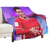 YOUMAN Jamal Musiala Fleece-Überwurfdecke für Bett, Couch, Sofa, 300 g/m², superweiche und warme Flanelldecken, Heimdekoration, 127 x 152,4 cm