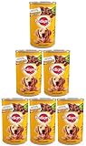Pedigree Adult Nassfutter für Erwachsene Hunde mit Huhn und Karotte in Gelee 6 x 1200g (6 Dosen)