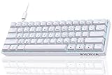 Dierya DK61se Gaming Tastatur,60% Prozent Mechanische Tastatur mit Blue Clicky Switch,Ultra-Compact Mini 61 Tasten Anti-Ghosting,Typ-C-Datenkabel,US Layout für PC Windows Gamer Typist,Weiß