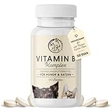 Vitamin B Komplex für Hunde - 120 Tabletten Vorrat für bis zu 4 Monate - Vitamin B hochdosiert für Hunde und Katzen mit Vitamin B1, B2, B3, B5, B6, B9, B12, Vitamin K, L-Tryptophan und Selen