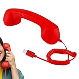 Retro-Telefonhörer | 3,5-mm-Klinkenstecker Retro-Retro-Empfänger | Vintage-Telefonhörer – für Videokonferenzen, Anrufe, Meetings, Arbeit, Computer, Laptop, Smartphone, Büro, Zuhause, Schule