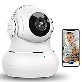 Little elf Überwachungskamera Innen, WLAN IP Kamera Indoor WiFi Camera für Haustier, 2K Babyphone mit Kamera mit IR Nachtsicht, Hundekamera mit App, 360 Grad Kamera überwachung innen mit Alexa