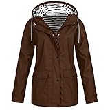 Leichte, wasserdichte Jacke für Damen – Softshell-Jacke mit Kapuze, winddichter Mantel mit Tasche, Kordelzug, Wandern, Regenmantel, Outdoor, Walking, Oberbekleidung, Arbeit, Windbreaker