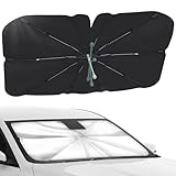OVOISSTIY Sonnenschutz Auto Frontscheibe, 140x75cm Faltbar Auto Windschutzscheibe Sonnenschirm, Front-Sonnenschutz Regenschirm Innen Für Auto UV Schutz Sonnenschirm für Meisten Autos SUVs