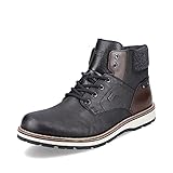 Rieker Herren Winterstiefel 38434, Männer Stiefel,halbschaftstiefel,gefüttert,Winterstiefel,Winterschuhe,schwarz Kombi (00),43 EU / 9 UK