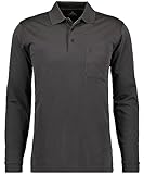 RAGMAN Herren RAGMAN Langarm Softknit Poloshirt, Anthrazit (019), L