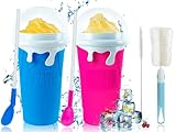 Slushy Cup Maker (2er-Pack), großer Slushie-Maker, 500 ml, Silikon-Slushie-Tassen-Maker, Quetschbecher, schnell gefrorener magischer Slushy-Maker, DIY-Slush-Becher, coole Sachen, Geschenke für Kinder