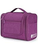 WANDF Groß Waschtasche, Kulturtasche zum Aufhängen für Damen, Kulturbeutel Herren Gross, Waschbeutel für Camping Reisen für Kinder Frauen Mann (Lila)