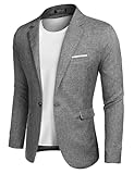 COOFANDY Sakko Herren Blazerjacken Modern Sommer Anzugjacke Sportlich Comfort Fit Grau XL