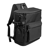 SHINROAD Isolierter Picknick-Rucksack, Kühler, 18 l, auslaufsichere Tasche für Camping, Wandern, Reisen, tragbar, Eistruhe, Mittagessen, Outdoor-Aktivitäten, weich, Herren, Schwarz