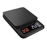 LIGIGWASH Küchenwaage Digital mit Timer Hochpräzise Elektronische für Kochen Backen und Kaffee USB Aufladung Ohne Batterien Schwarz