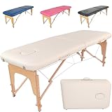 Beltom Mobile Massagetisch Massageliege 2 zonen Basic 185 x 60 cm. - Licht 11,8 kg - massagebed massageleuning Massagebank 2 Zones klappbar Kosmetikliege - Creme