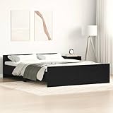 Xichuzi Bettgestell ohne Matratze Schwarz Eichen-Optik 120x200 cm, Bett, Bed Frame, Familienbett, Bettrahmen, Bett Gestell, Bett Rahmengestell, Schlafzimmer Bett - 3329318