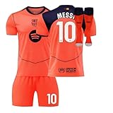 Fußballtrikots für Kinder und Erwachsene, Jungen, Mädchen, Fußball-Trainings-Shirts, 3-teiliges Set, Fußball-T-Shirt, Shorts und Socken, Fußball-Geschenke, Orange, 3XL