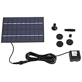 Solar-Brunnenpumpe, 9V 1,8W 200L/h PET-Solarpanel Angetriebene Wasserbrunnenpumpe Aquarium Teich Pool Hausgarten-Bewässerungs-Kit, für Springbrunnenteich