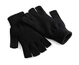 Beechfield Unisex Uni Basic fingerlose Winterhandschuhe, Klein / Mittel (S/M), schwarz