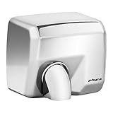 Physa VELLA SILVER Händetrockner (elektrisch, 10-15s, 2.000W, 230V, robust, Luftgeschwindigkeit: 35 m/s, Wandmontage, 6.000 U/min, IPX4) Edelstahl