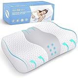 Zibroges Orthopädisches Kissen Nackenkissen Kopfkissen für erholsamen Schlaf Nackenstütze, Ergonomisches Kissen Memory Foam Seitenschläferkissen, Kopfkissen aus Viscose Memory-Schaum Schlafkissen