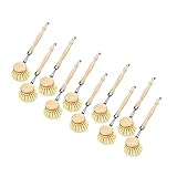 Spülbürste Holzspülbürste 10er Set. Bürstenköpfe austauschbar. Nachhaltige Bürsten aus zertifiziertem Buchenholz und Natur Fibre Pflanzenborsten. Langlebig, praktisch und CO²-neutral - Made in Germany
