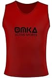 OMKA 12 Stück Fußball Leibchen Trainingsleibchen Markierungshemd Fußballleibchen für Kinder Jugend und Erwachsene, Farbe:Rot, Bibs:Senior (L)