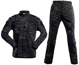 SUNDAYYO Combat Shirt Militär AusrüStung Bundeswehr Hose Ranger Kostüm Herren Tarnanzug Kampfhemd und Hose Set Langarm Taktische BDU Camouflage Paintball Airsoft (CPH,3XL)
