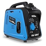 Güde Inverter Stromerzeuger ISG 1200-1 (4-Takt Motor, Benzin, 1,3/1,8 (kW/PS), 1x 230V, max. 1200W, Laufzeit bis 6,5 h, Tank 2,8 l, Überlastungsschutz, ECO-Modus, Gewicht 12,9 kg, TEST GUT - SEHR GUT)