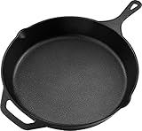 KICHLY Vorgewürzte Gusseisenpfanne - Gusseisen Bratpfanne - 12 zoll (30,5 cm) Gusseisenpfanne rund - Gusseisenpfanne - Eisenpfanne für Herd und Grill