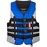 Leader Accessories Adult Universal Personal Flotation Device USCG Approved Life Jacket Vest (Blue, 3XL)