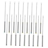 TOYZFRIENDY 18 Stück Teiliges Edelstahl Fonduegabel Bunte Bbq Spieße Vielseitig für Käse Schokolade Obst Robust Hitzebeständig für Grillen Dessert Partygebrauch