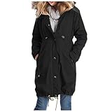 Duohropke Umstandsjacke Damen Mit Babyeinsatz Umstands Kapuzenjacke Winter Knielanger Tragejacke Mit Einstellbarer Kordelzug Pelzkragen Fleecejacke Winterjacke Outdoor Mantel Übergangsjacke