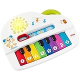 FISHER-PRICE Babys erstes Keyboard - tragbares Spielzeugklavier mit 4 Spielmöglichkeiten, Liedern, Lichtern und Geräuschen, spielerisches Lernen, spricht deutsch, ab 6 Monaten/ 1 Jahr, GFK01