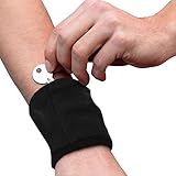 Handgelenk Beutel mit Reißverschluss, Klein Schweißband Armband mit Tasche Sport Wristband Schwarz Handgelenktasche Handgelenk Geldbeutel, für Fitness Laufen Radfahren Fußball Basketball