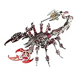 FANGZI 3D Metall Puzzle Skorpion König Kit 200 Teile Metall 3D Puzzle Modellbausatz, Adventskalender 2022 Puzzle Erwachsene Geschenk Ornamente Metall Skorpion 3D Puzzle Kit-Rot