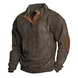 Générique 2024 Herren-Kapuzen-Sweatshirt mit langen Ärmeln und Stehkragen, lässig, locker und bequem, mit Schnalle, Pullover mit Reißverschluss nach oben, coffee, XXXXL