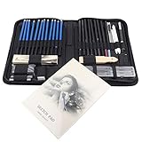 Cocoarm Buntstifte Bleistift Set, 48 Stück Zeichenstifte Skizzierstifte Set und Zeichnen Professionelle Art Set Graphitkohlestifte, Radiergummi Etc Full Bleistift Zeichnung Werkzeug mit Portable