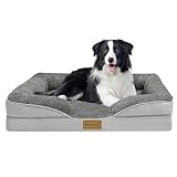 Nepfaivy Hundebett Mittelgroße Hunde Orthopädisch - Hundekorb Hundesofa Waschbar mit Eiförmigem Schaumstoff, Hundecouch mit Hohem Rand und Rutschfestem Boden für Mittlere Hunde, 91x68cm